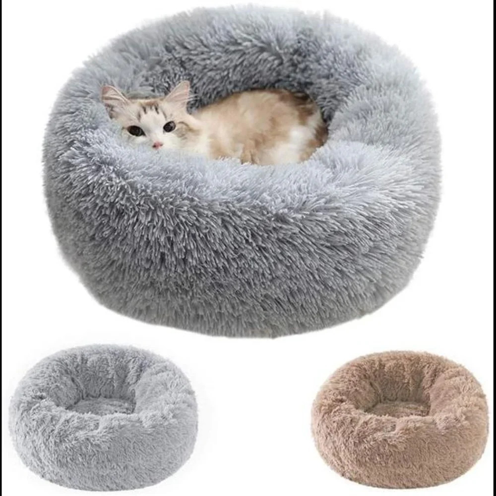Cat Beds for Indoor Cats, Donut Cuddler Dog Bed Comfy Fluffy Washable